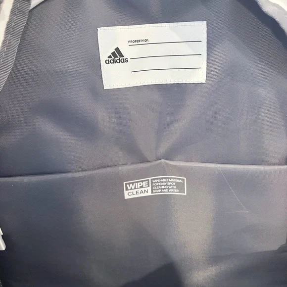 Adidas Gray Backpack Rose Gold Logo School Travel Laptop Bag - Picture 6 of 9